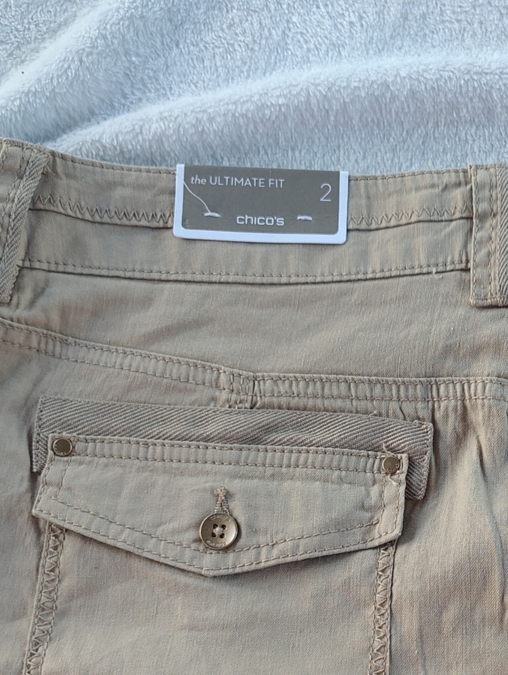 Chico's Lightweight Cargo Shorts in Light Beige